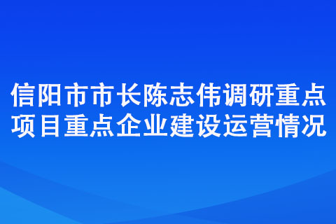 信阳市市长陈志伟调研重点项目重点企业建设运营情况