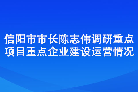 信阳市市长陈志伟调研重点项目重点企业建设运营情况