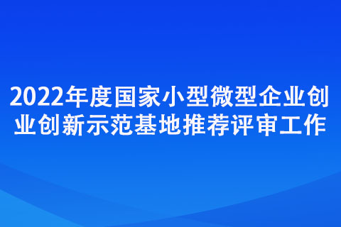 2022年度小型微型企业创业创新示范基地推荐评审工作