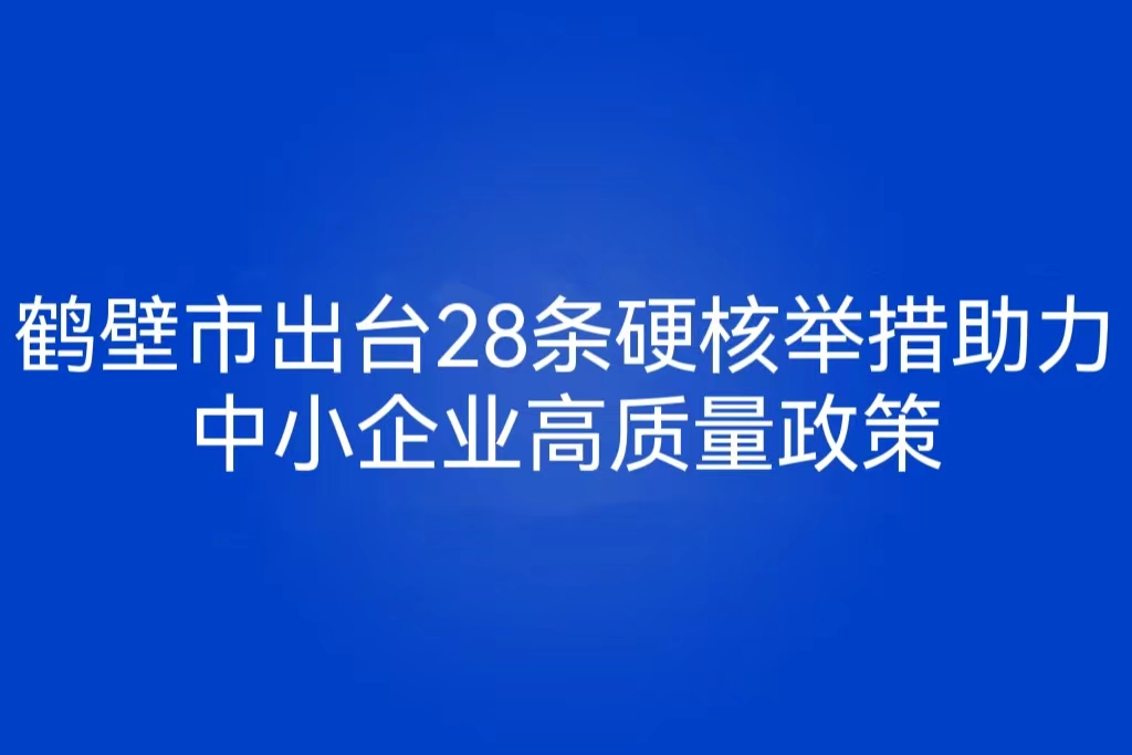 鹤壁市中小企业纾困帮扶政策措施